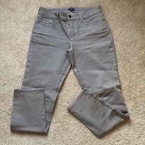NY Collection Gray Straight Leg Jeans